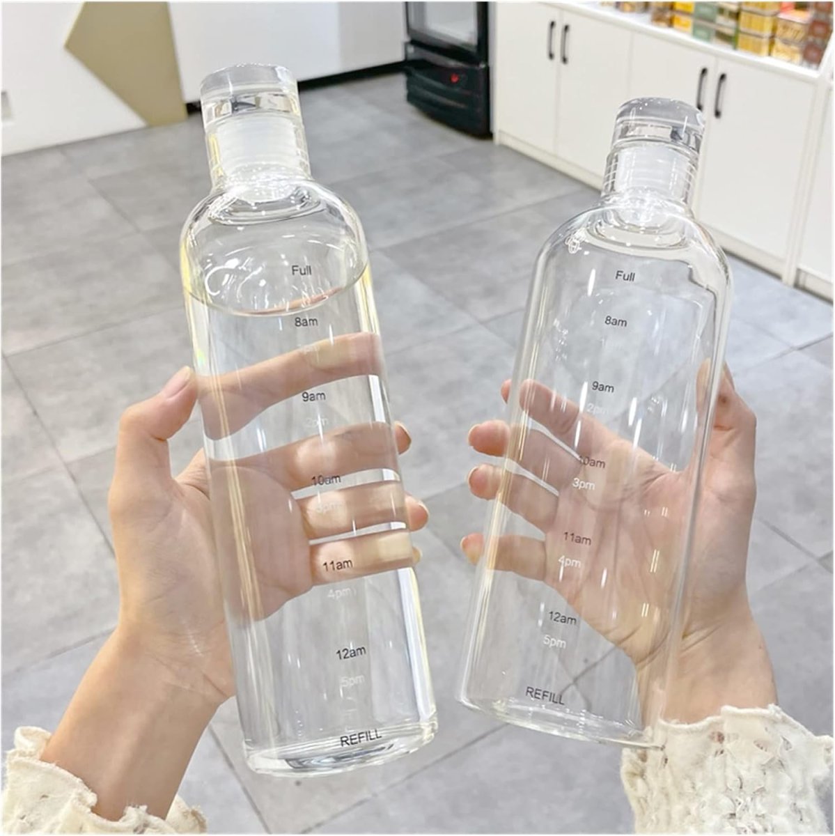 1 Bouteille en Verre Borosilicate avec Graduation Horaire – 500 ml | Résistante & Élégante – Image 5