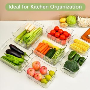 Bac d’Organisation Transparent – Rangement Polyvalent pour Cuisine, Salle de Bain & Réfrigérateur